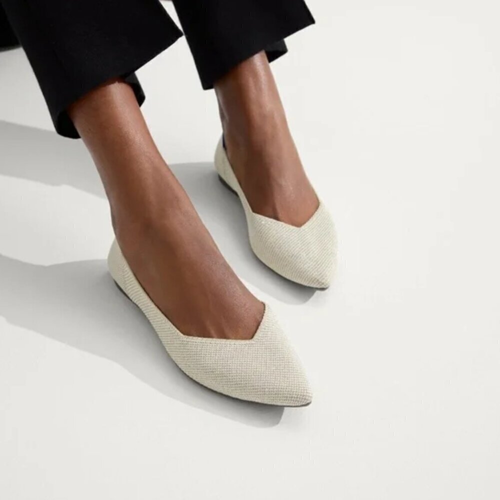 NWOB Rothy's The Point II Flat in Diamond Twill